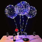 tanie Łańcuchy świetlne baterii-Eleganckie przyjęcie weselne led balon świecący przyjęcie artykuły ślubne dekoracja przezroczysta bańka dekoracja przyjęcie urodzinowe wesele led balony sznur świateł prezent świąteczny