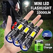 رخيصةأون مشاعل تكتيكية-أضواء فلاش يدوية LED بواعث أوتوماتيكي إضاءة الوضع مع كابل USB تصميم جديد سهل الحمل مضاعف استخدام اليومي