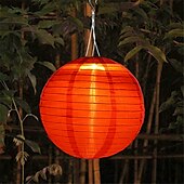 abordables Luces de paisaje-Luz de globo de estilo chino, energía solar para exteriores, linterna impresa de 12 pulgadas y 30 cm, lámpara colgante ip65, luz led de nailon resistente al agua para exteriores, jardín, fiesta,