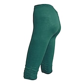olcso Sima leggings-Női Jóga nadrág Napvédő Hasformáló Alakformáló Magas derék Jóga Fitnesz Edzőterem edzés Háromnegyedes leggingek Alsók Ibolya Fekete Fehér Sport Sportruházat Nagy rugalmasságú Sovány
