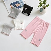 cheap Bottoms-Kids Girls&#039; Leggings Butterfly Active Outdoor 7-13 Years Summer Silver Black White