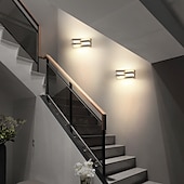 economico applique da esterno-Lampada Da Parete A Led Da Esterno Impermeabile 10 W Su E Giù Illuminazione Da Interno A Doppia Testa Curva Da Parete Camera Da Letto Moderna Luce Bianca Calda