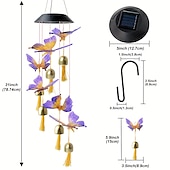 お買い得  ランドスケープライト-ソーラー風鈴ベルトンボ LED ライト屋外防水オートライト色が変わる太陽光発電ハンギングライト中庭の庭のパティオフェスティバルの装飾