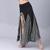 abordables Tenues de danse du ventre-Danse du ventre Jupes Couleur Pure Fantaisie Tulle Femme Utilisation Entraînement Taille haute Mélange de Coton