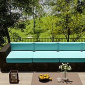 abordables Funda para Cojines de Patio-2 fundas de cojín para patio, 100 % impermeables, para sofá de exterior, de mimbre, funda de asiento de sofá impermeable, funda de silla de mimbre Oxford, protector de muebles