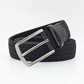 baratos Cintos para Homem-cinto masculino simples casual de malha de poliéster elástico com fivela presente moderno para namorado e pai