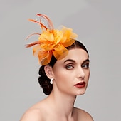 economico Fascinator-Fascinatori  Cappelli  Fasce per capelli in tulle  piume  rete con 1 pezzo Matrimonio  Occasione speciale  Copricapo per tea party per un&#039;ottima impressione Fascinatori del Derby Giornata di corsa