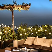 economico Luci paesaggistiche-2/4 confezioni luci lucciola solari impermeabili all&#039;aperto due modalità di luce persistente e lampeggiante 6/8/10 teste bianco caldo bianco multi colore