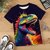 preiswerte Jungen 3D Tiere-Jungen 3D Graphic Tier Dinosaurier T-Shirt Kurzarm 3D-Druck Sommer Frühling Aktiv Sport Modisch Polyester kinderkleidung 3-12 Jahre Outdoor Casual Täglich Regular Fit