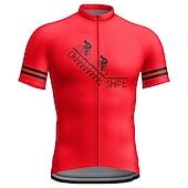 cheap Men&#039;s Jerseys-Men&#039;s Cycling Jersey Graphic Letter &amp; Number Funny Short Sleeve Bike Jersey Top with 3 Rear Pockets Mountain Bike MTB Road Bike Cycling Quick Dry Reflective Strips Back Pocket Moisture Wicking Sports