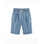 voordelige Bermuda-shorts-Dames Broeken Basic Casual Heldere kleur Huis Dagelijks Licht Blauw Grasgroen Meer groen Zwart Wit Zomer