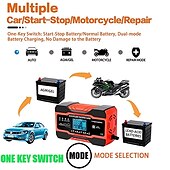 levne Testery a detektory-10ampérová nabíječka autobaterií 12V a 24v inteligentní plně automatická nabíječka baterií udržovací udržovací nabíječka pro sekačky na trávu lodní mořské olověné baterie