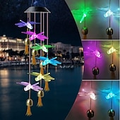 お買い得  ランドスケープライト-ソーラー風鈴ベルトンボ LED ライト屋外防水オートライト色が変わる太陽光発電ハンギングライト中庭の庭のパティオフェスティバルの装飾