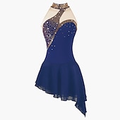 preiswerte Eiskunstlaufkleider-Eiskunstlaufkleid Damen Mädchen Eislaufen Kleider Schwarz Weiß Rosa Rückenfrei Spandex Hochelastisch Ausbildung Wettbewerb Eiskunstlaufkleidung Kristalle Ärmellos Eislaufen Eiskundstlauf