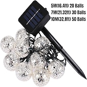 abordables Guirlandes solaires-Guirlande lumineuse solaire marocaine élégante pour réception de mariage, guirlande lumineuse à LED en forme de globe, éclairage d&#039;extérieur étanche, 8 modes d&#039;éclairage, boule lumineuse étanche