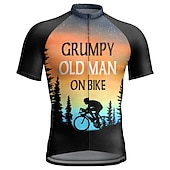 voordelige Heren shirts-21Grams Voor heren Wielrenshirt Korte mouw Fietsen Kleding Bovenlichaam met 3 achterzakken Bergracen Wegwielrennen Ademend Sneldrogend Vochtregelerend Reflecterende strips Donker Grijs Zwart Geel