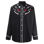 economico camicie western da uomo-Per uomo Floreale Stampe astratte Camicia Camicia occidentale Camicia da cowboy Manica lunga Di tendenza Streetwear Originale Esterno Giornaliero Autunno inverno Collo ripiegabile Stampa Bottone giù