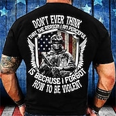 levne Vlastenecké tričko pro veterány-Den veteránů Pánské patriotické veterán s grafickým potiskem písmena tištěného vojáka tričko tričko s krátkým rukávem 3D potisk crew neck tričko vintage módní návrhář venkovní běžné každodenní černé