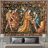 cheap Medieval Tapestry-Medieval Painting Tapestry Middle Age Tapestry Grape Harving Wall Art Large Tapestry Mural Decor Photograph Backdrop Blanket Curtain Home Bedroom Living Room Decoration