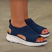 economico Sandali Comodi-sandali sportivi open-toe da donna blu navy - tomaia in maglia traspirante e suola leggera per attività estive casual