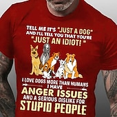 cheap Men&#039;s Graphic T Shirt-Men&#039;s Animal Dog Letter Graphic Prints T Shirt Graphic Tee Cotton Short Sleeves Graphic Shirt Wine Black Red Comfortable Tee Vacation Street Fashion Designer Clothing