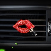 preiswerte Anhänger &amp; Ornamente fürs Auto-süßer lippenstift lippenform bohrer auto parfüm lufterfrischer diffusor auto duft clip vent parfüm auto aroma zubehör automobil dekoration kürbis aromatherapie für auto