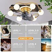 preiswerte Deckenventilator-Leuchten-Deckenventilator mit Licht ca&amp;amp; Fernbedienung 52cm 3-Licht dimmbar 6 Windgeschwindigkeiten moderner Deckenventilator für Schlafzimmer, Wohnzimmer, kleines Zimmer 110-240V