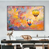 cheap Still Life Paintings-Mintura Handmade Hot Air Balloon Oil Paintings On Canvas Wall Art Decoration Modern Abstract Picture For Home Decor Rolled Frameless Unstretched Painting
