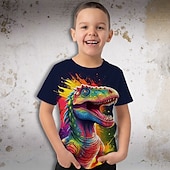 preiswerte Jungen 3D Tiere-Jungen 3D Graphic Tier Dinosaurier T-Shirt Kurzarm 3D-Druck Sommer Frühling Aktiv Sport Modisch Polyester kinderkleidung 3-12 Jahre Outdoor Casual Täglich Regular Fit