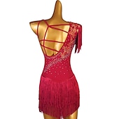 preiswerte Eiskunstlaufkleider-Eiskunstlaufkleid Damen Mädchen Eislaufen Kleider Schwarz Weiß Gelb Kreuz und quer Quaste Gitter Spandex Hochelastisch Wettbewerb Eiskunstlaufkleidung Ärmellos Latintanz Eislaufen Wintersport
