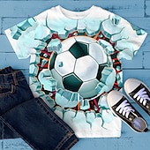 preiswerte Jungen 3D Sport &amp; Spiel-Jungen 3D Graphic Fußball T-Shirt Kurzarm 3D-Druck Sommer Frühling Aktiv Sport Modisch Polyester kinderkleidung 3-12 Jahre Outdoor Casual Täglich Regular Fit
