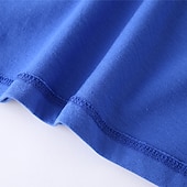 halpa T-paidat ja muut paidat-Lapset Poikien T-paita Tee Yhtenäinen väri Lyhythihainen Crewneck 100% puuvilla Lasten toppi Koulu Neutraali Päivittäin Perus Kesä Vaalean sininen 3-13 vuotta