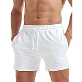 billiga Svett shorts-Herr Rosa shorts Atletiska shorts Svett shorts Träningsshorts Ficka Slät Komfort Andningsfunktion Utomhus Dagligen Utekväll Mode Ledigt Svart Vit