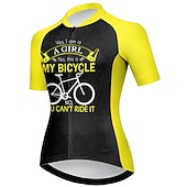 abordables Maillots de mujer-Mujer Maillot de Ciclismo Graphic Letra y Número Gracioso Manga Corta Bicicleta Maillot Camiseta con 3 bolsillos traseros MTB Bicicleta Montaña Ciclismo Carretera Secado rápido Bandas Reflectantes