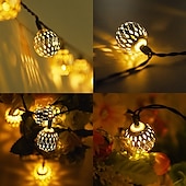 abordables Guirlandes solaires-Guirlande lumineuse solaire marocaine élégante pour réception de mariage, guirlande lumineuse à LED en forme de globe, éclairage d&#039;extérieur étanche, 8 modes d&#039;éclairage, boule lumineuse étanche