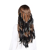 economico Accessori per acconciature-copricapo boho copricapo di piume accessori piuma fascia elastica zingara festival copricapo fantasia indiana anni &#039;70
