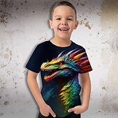 levne 3D zvířata pro chlapce-Chlapecké 3D Grafika Zvíře Drak Tričko Košilky Krátký rukáv 3D tisk Léto Jaro Aktivní Sportovní Módní Děti 3-12 let Venkovní Ležérní Denní Běžný
