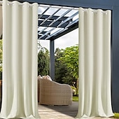 billiga Vattentäta gardiner-vattentäta utomhusgardiner för inomhusbröllop uteplats tjock sekretesshylsa gardiner för bröllop sovrum, vardagsrum, veranda, pergola, cabana, 1 panel