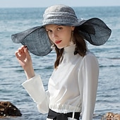 preiswerte Partyhut-hüte kopfschmuck sinamay melone / cloche hut sonnenhut sinamay hut strand damentag elegant britisch mit schleife spleißen kopfschmuck kopfbedeckung abschluss