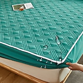 baratos Lençóis e fronhas-Capa Protetora para Cama Queen King Impermeável Protetor de Colchão Almofada de Colchão Ajustável Protetor de Cama Capa de Colchão com Faixa Elástica Reforçada À Prova de Urina