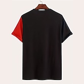 Χαμηλού Κόστους Μπλουζάκια πίστης-Ανδρικό Μπλουζάκι Βίβλο Γραφικό Χρωματικό Μπλοκ Γραμμάτων Χριστιανικό Τ-Shirt Σατέν Κοντό Μανίκι Μπλούζα 3D Εκτύπωση Crew Neck Vintage Μόδα Σχεδιαστής Εξωτερικός Καθημερινά Αθλητικά Μπλε Κόκκινο