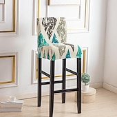 cheap Dining Chair Cover-Stretch Bar Stool Cover Pub Counter Stool Chair Slipcover for Dining Room Cafe Furniture Seat Cover Stretch Protectors Non Slip with Elastic Bottom