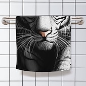 billiga set med strandhanddukar-1st stora tjocka badduschhanddukar 3d vit tigerdesign bomull strandhandduk för kvinnor män reser sim yogafilt