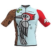 voordelige Heren shirts-Voor heren Wielrenshirt Korte mouw Fietsen Shirt Kleding Bovenlichaam met 3 achterzakken Fietsen Ademend Sneldrogend Achterzak Zilver Donker Grijs Paars Grafisch Sport Kleding