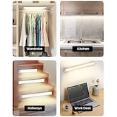 cheap Cabinet Light-Light In The Box Motion Sensor Cabinet Light Ultra Thin Under Cabinet Lighting USB Rechargeable Battery Operated, Tri-color Wireless Closet Lights Night Lights for Bedroom Wardrobe Stairs