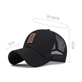 billiga Baseballkeps herr-Herr Snapback hatt Basebollkeps Trucker Hat Mesh Keps Svart Vit Polyester Mesh baksida Resor Strandstil Utomhus Semester Slät Justerbara Solskyddskräm Andningsfunktion Mode