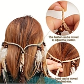 abordables Accesorios para el peinado del cabello-hermosa diadema bohemia de plumas de pavo real, perfecta para gitanos indios &amp; ¡estilo hippy!
