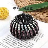 abordables Accessoires de coiffure-1 pc strass nid forme pince à cheveux élégant bun maker queue de cheval titulaire cheveux griffe coiffure accessoire