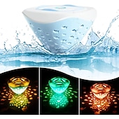 baratos Luzes Subaquáticas-Luz de piscina flutuante Padrão de peixe Lâmpada de piscina à prova d&#039;água Brinquedos de banheira para bebês Luzes flutuantes que mudam de cor 6 modos Led Luzes flutuantes que mudam de cor Decoração
