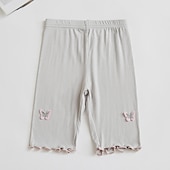 cheap Bottoms-Kids Girls&#039; Leggings Butterfly Active Outdoor 7-13 Years Summer Silver Black White